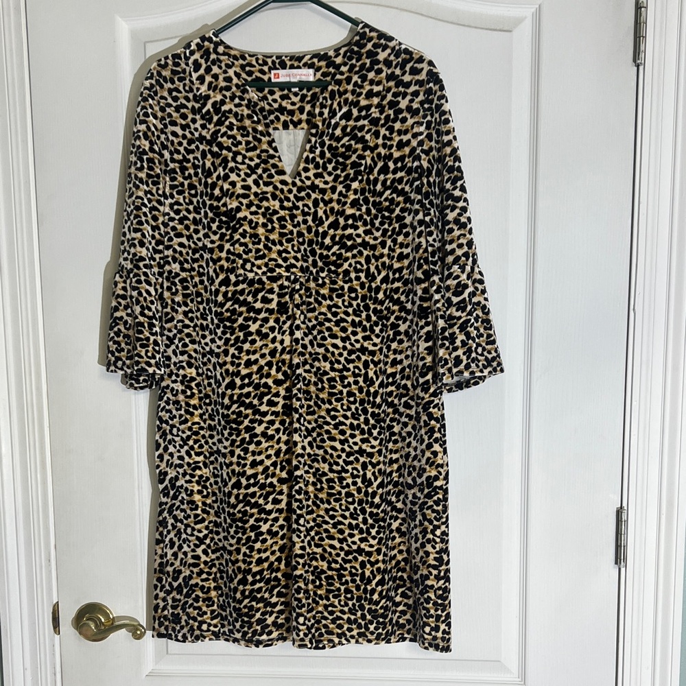 Jude Connally Leopard Print Tunic Dress in Black and Tan